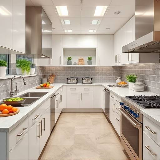 The same kitchen after the Seiketsu transformation, featuring defined cooking zones and clear pathways, demonstrating a streamlined and efficient cooking flow.